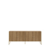 Rack para TV Até 50" 4 Portas Aço com MDF Voss 146 cm - Freijó c/ Champanhe