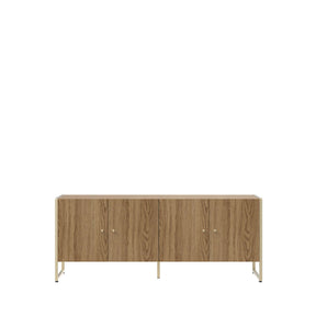 Rack para TV Até 50" 4 Portas Aço com MDF Voss 146 cm - Freijó c/ Champanhe