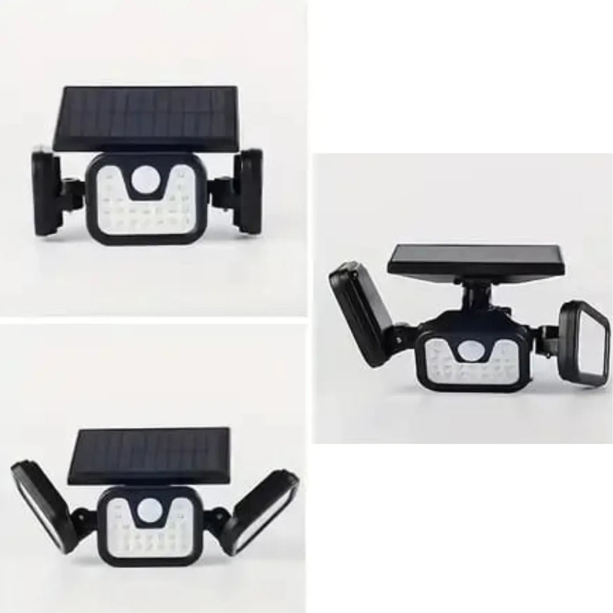 2 Lâmpadas Solares Led Área Externa Com Sensor De Presença Preto