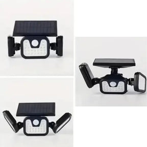 2 Lâmpadas Solares Led Área Externa Com Sensor De Presença Preto