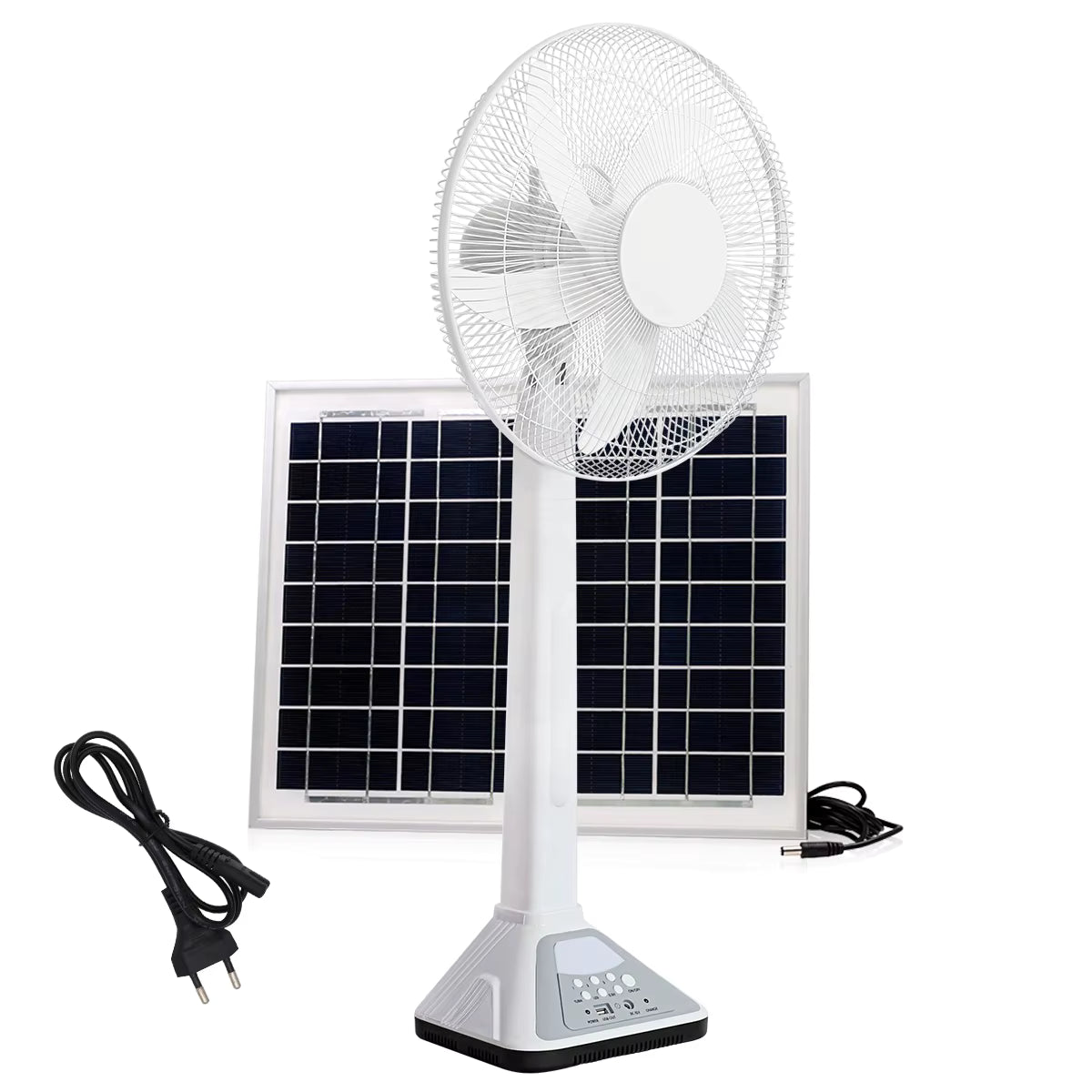 Ventilador de Pedestal de 16 Polegadas com Energia Solar, Velocidade Ajustável e Funcionamento Silencioso
