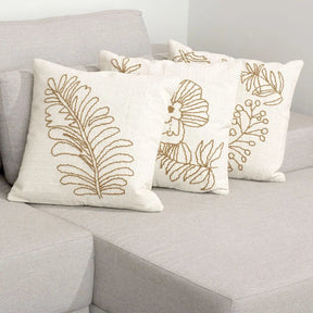 Kit com 3 Almofadas Florear 45 x 45 cm - Cru c/ Caramelo