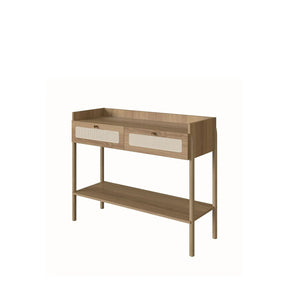 Aparador 2 Gavetas Ander 103 cm - Mel c/ Palhinha - Dourado