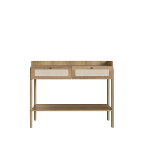 Aparador 2 Gavetas Ander 103 cm - Mel c/ Palhinha - Dourado