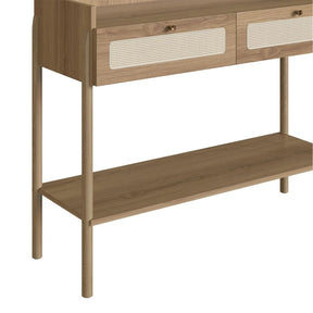 Aparador 2 Gavetas Ander 103 cm - Mel c/ Palhinha - Dourado