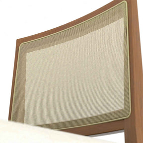 Banqueta Marla - Linho Off White c/ Madeira Natural