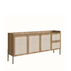 Buffet 3 Portas 2 Gavetas Ander 183 cm - Mel c/ Palhinha - Dourado
