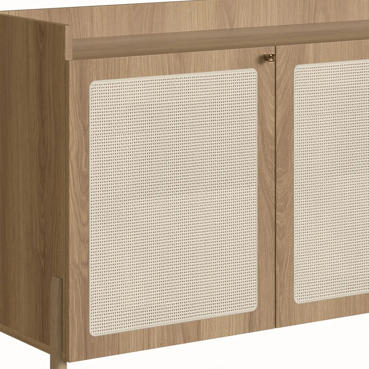 Buffet 3 Portas 2 Gavetas Ander 183 cm - Mel c/ Palhinha - Dourado