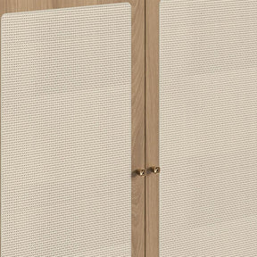 Balcão Buffet 2 Portas Ander 93 cm - Mel c/ Palhinha - Dourado