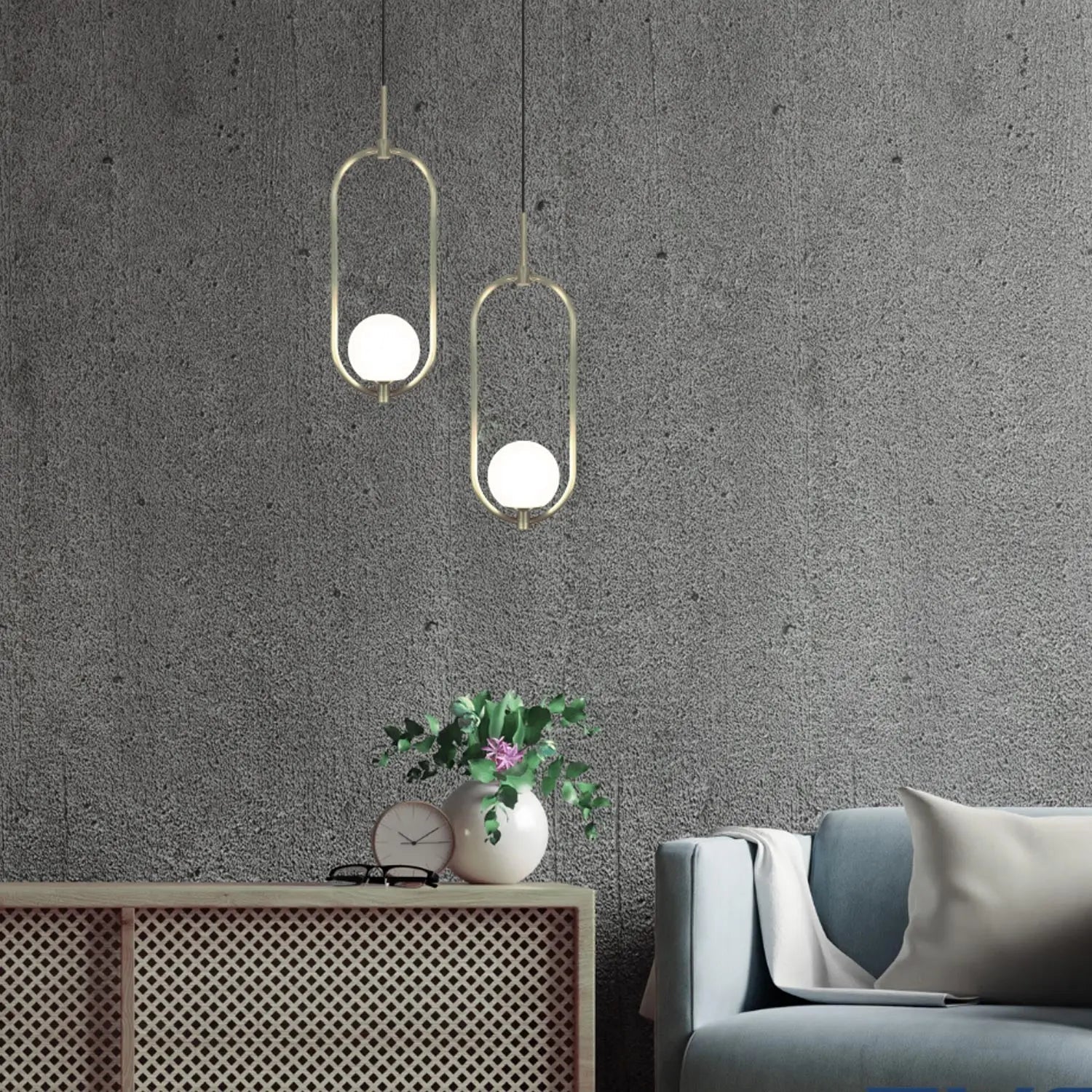 Pendente Wimbledon Cromado 43 cm