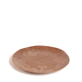 Jogo de 6 Pratos Rasos Orgânico Florear - Terracota