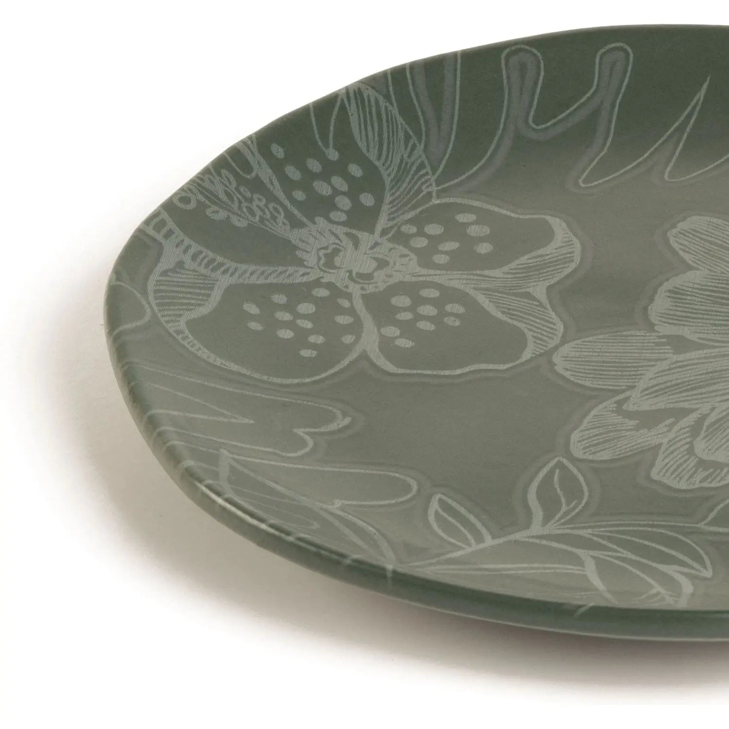 Jogo de 6 Pratos de Sobremesa Orgânico Florear - Verde