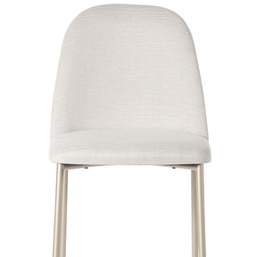 Banqueta Alta de Aço Estofada Lucille - Champanhe c/ Linho Mescla Cru