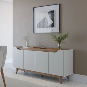 Buffet 4 Portas 2 Prateleiras Pulse 180 cm - Canella c/ Off White Fosco