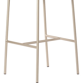 Banqueta Alta de Aço Estofada Lucille - Champanhe c/ PU Caramelo