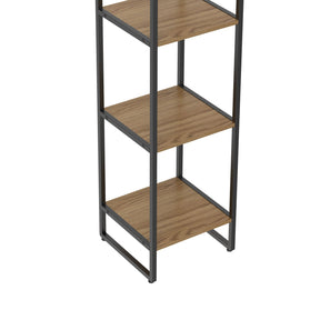 Estante com 5 Prateleiras MDF com Aço Voss 40 cm - Freijó c/ Preto Fosco
