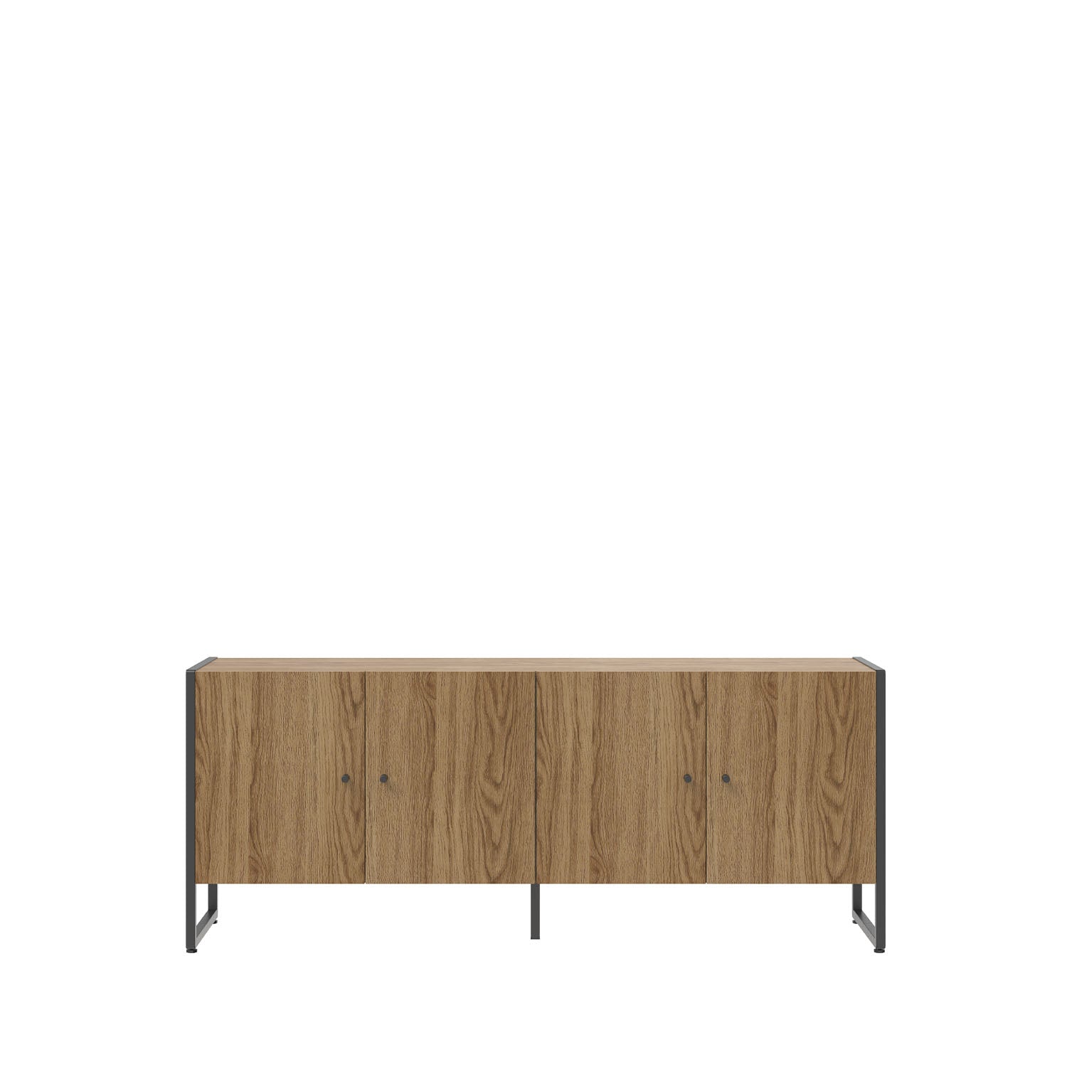 Rack para TV Até 50" 4 Portas Aço com MDF Voss 146 cm - Freijó c/ Preto Fosco