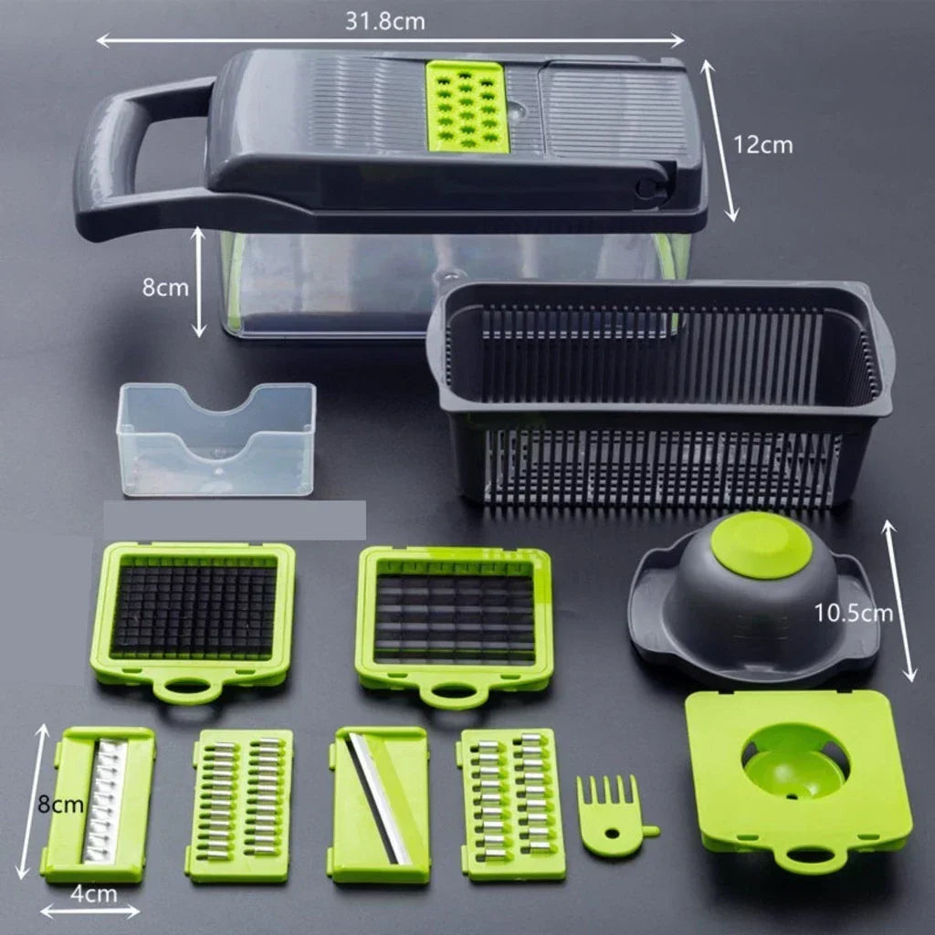 Profissional Multiuso Cozinha Slicer Aço Inox 14 em 1