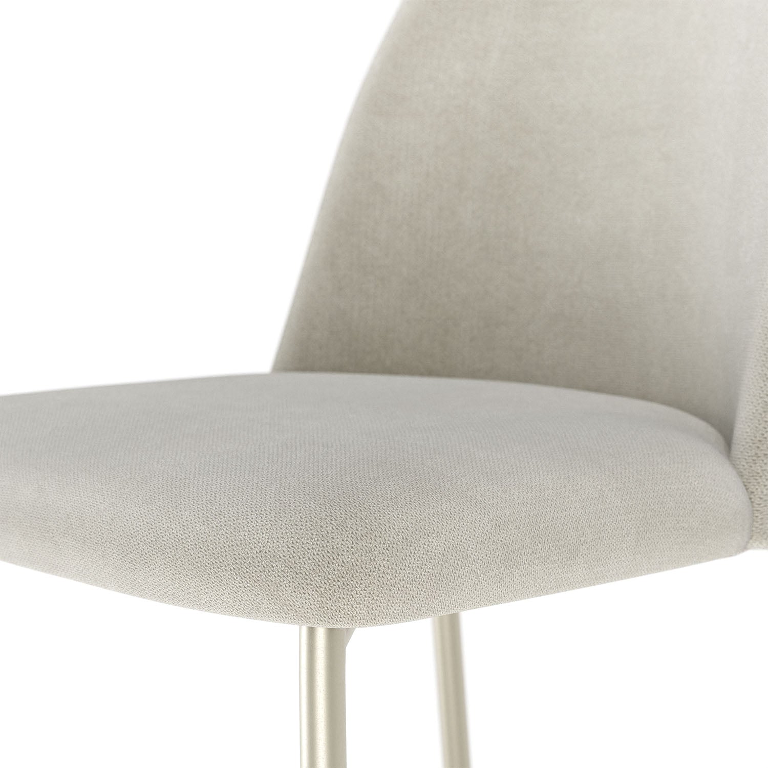 Banqueta Alta de Aço Estofada Lucille - Champanhe c/ Soft Palha